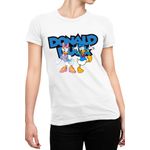 Fashion, accesorii si bijuterii - Femei - Imbracaminte femei - Tricouri si topuri femei - Tricou Femei Donald Duck Daisy Lovers Family American, alb,  marime 2XL - Infinity.ro
