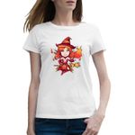 Fashion, accesorii si bijuterii - Femei - Imbracaminte femei - Tricouri si topuri femei - Tricou femei Dota 2 Lina Slayer Hero Fan Art Chibi, alb, marime 2XL - Infinity.ro