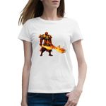 Fashion, accesorii si bijuterii - Femei - Imbracaminte femei - Tricouri si topuri femei - Tricou femei Dota 2 Xin Spirit Ember Hero Sabii Foc Dota2, alb, marime 2XL - Infinity.ro