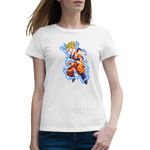 Fashion, accesorii si bijuterii - Femei - Imbracaminte femei - Tricouri si topuri femei - Tricou femei Dragon Ball SonGoku Desene Animate Anime, alb, marime 2XL - Infinity.ro
