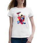 Fashion, accesorii si bijuterii - Femei - Imbracaminte femei - Tricouri si topuri femei - Tricou femei Dragon Ball Z Chi Chi Goku Anime Manga, alb, marime 2XL - Infinity.ro
