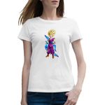 Fashion, accesorii si bijuterii - Femei - Imbracaminte femei - Tricouri si topuri femei - Tricou femei Dragon Ball Z Gohan Youtuber Gamer, alb, marime 2XL - Infinity.ro