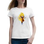 Fashion, accesorii si bijuterii - Femei - Imbracaminte femei - Tricouri si topuri femei - Tricou femei Dragon Ball Z Goku Hacker Youtuber, alb, marime 2XL - Infinity.ro