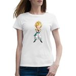 Fashion, accesorii si bijuterii - Femei - Imbracaminte femei - Tricouri si topuri femei - Tricou femei Dragon Ball Z Goku War Soldat Anime, alb, marime 2XL - Infinity.ro