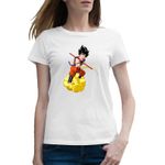 Fashion, accesorii si bijuterii - Femei - Imbracaminte femei - Tricouri si topuri femei - Tricou femei Dragon Ball Z Goku Uraganu Avatar, alb, marime 2XL - Infinity.ro
