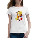Fashion, accesorii si bijuterii - Femei - Imbracaminte femei - Tricouri si topuri femei - Tricou femei Dragon Ball Z Goku Youtube Badass, alb, marime 2XL - Infinity.ro