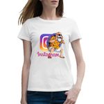Fashion, accesorii si bijuterii - Femei - Imbracaminte femei - Tricouri si topuri femei - Tricou femei Dragon Ball Z Instagram Sensei Bunic Antrenor Insta, alb, marime 2XL - Infinity.ro
