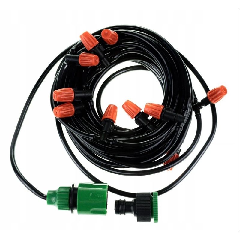 Casa si Gradina - Gradinarit si plante - Instalatii si accesorii pentru irigatii - Accesorii irigare - Sistem Irigare prin Pulverizare, Perdea de Apa pentru Gradina, Gazon sau Terasa, Lungime 10m, cu Duze de Ceata Fina - Infinity.ro