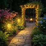 Casa si Gradina - Corpuri si surse de iluminat - Iluminat exterior - Lampi solare - Set 2 Lampi Solare pentru Gradina Tip Artificii, 90 LED, Lumina Calda, Impermeabile IP65, 8 Moduri de Iluminare - Infinity.ro