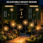 Casa si Gradina - Corpuri si surse de iluminat - Iluminat exterior - Lampi solare - Set 2 Lampi Solare pentru Gradina Tip Artificii, 90 LED, Lumina Calda, Impermeabile IP65, 8 Moduri de Iluminare - Infinity.ro