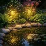 Casa si Gradina - Corpuri si surse de iluminat - Iluminat exterior - Lampi solare - Set 2 Lampi Solare pentru Gradina Tip Artificii, 90 LED, Lumina Calda, Impermeabile IP65, 8 Moduri de Iluminare - Infinity.ro