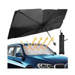 Auto si Moto - Piese auto si accesorii - Interior auto - Accesorii interior - Parasolar Auto Tip Umbrela, Protectie UV si Termica, Pliabil, Dimensiuni 113 x 65 cm, Argintiu/Negru - Infinity.ro