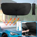 Auto si Moto - Piese auto si accesorii - Interior auto - Accesorii interior - Parasolar Auto Tip Umbrela, Protectie UV si Termica, Pliabil, Dimensiuni 113 x 65 cm, Argintiu/Negru - Infinity.ro
