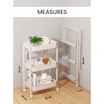 Casa si Gradina - Mobilier - Biblioteci si rafturi - Etajere - Carucior depozitare multifunctional EMC ONSHOP®, Pliabil, cu 3 rafturi si 4 roti cu frana, Inox, 45x23x72 cm, Negru - Infinity.ro