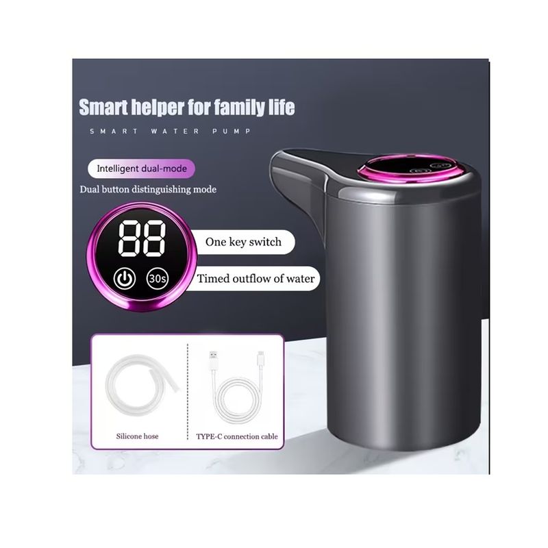 Casa si Gradina - Mobilier - Organizare si depozitare - Dozatoare/dispensere de apa - Pompa Electrica de Apa pentru Bidon EMC ONSHOP®, Incarcare USB, Compatibilitate Universala, Negru - Infinity.ro