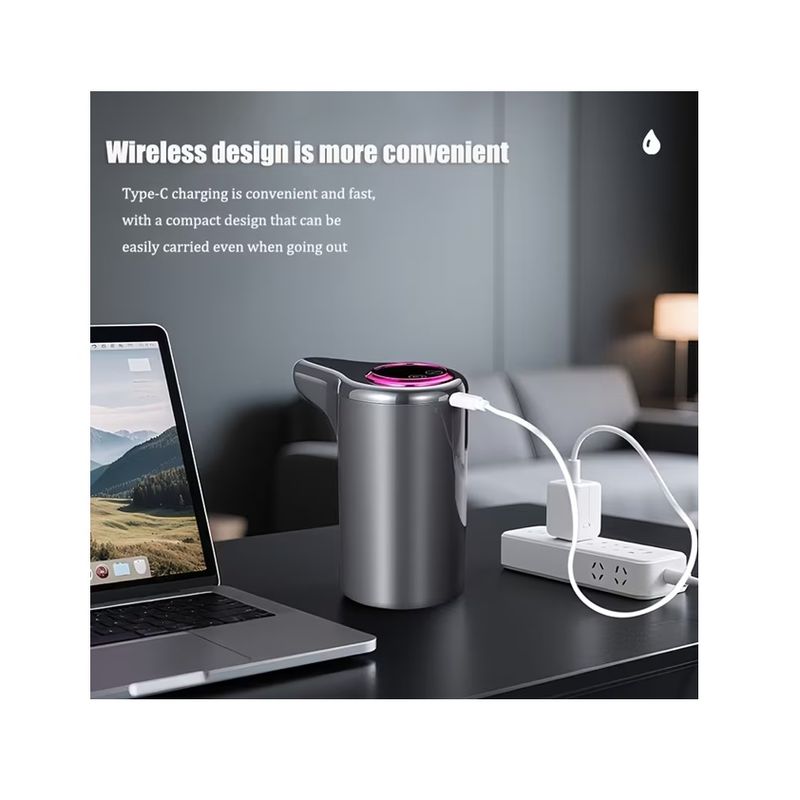 Casa si Gradina - Mobilier - Organizare si depozitare - Dozatoare/dispensere de apa - Pompa Electrica de Apa pentru Bidon EMC ONSHOP®, Incarcare USB, Compatibilitate Universala, Negru - Infinity.ro