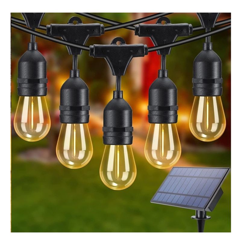 Casa si Gradina - Corpuri si surse de iluminat - Iluminat exterior - Lampi solare - Ghirlanda Luminoasa Solara EMC ONSHOP®, 5m,10BecuriLED, Protectie IP65, Telecomanda, Indicator Digital Procentaj Baterie - Infinity.ro