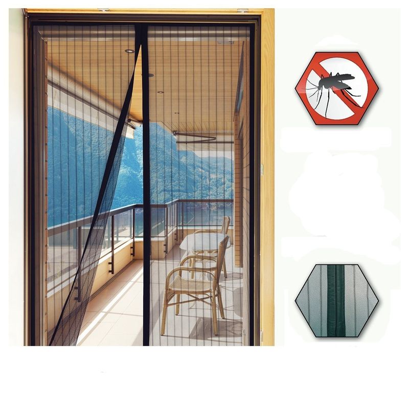 Casa si Gradina - Constructii - Usi interior, exterior si garaj - Accesorii usi - Perdea Magnetica Anti-Tantari si Insecte EMC ONSHOP®, Inchidere Automata, Dimensiuni 100 x 210 cm, Negru - Infinity.ro