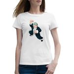 Fashion, accesorii si bijuterii - Femei - Imbracaminte femei - Tricouri si topuri femei - Tricou femei Dragon Ball Z Sensei Roshi Zen Yin Yang Reiki, alb, marime 2XL - Infinity.ro
