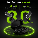 TV, Audio-Video si Foto - Portabile audio - Casti audio - Casti Wireless Open-Ear A ATAB cu Traducere AI in 144 Limbi, Bluetooth 5.3, Difuzoare 13 mm, IPX5, USB-C, Negru - Infinity.ro
