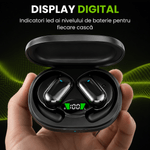 TV, Audio-Video si Foto - Portabile audio - Casti audio - Casti Wireless Open-Ear A ATAB cu Traducere AI in 144 Limbi, Bluetooth 5.3, Difuzoare 13 mm, IPX5, USB-C, Negru - Infinity.ro