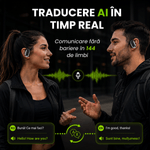 TV, Audio-Video si Foto - Portabile audio - Casti audio - Casti Wireless Open-Ear A ATAB cu Traducere AI in 144 Limbi, Bluetooth 5.3, Difuzoare 13 mm, IPX5, USB-C, Negru - Infinity.ro