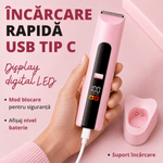 Ingrijire personala si Cosmetice - Aparate & accesorii ingrijire personala - Aparate de ras si tuns - Aparate de ras electrice - Aparat de ras si tuns 2 in 1 pentru femei ATAB, IPX7, cap de ras, trimmer, USB Type-C, lame otel inoxidabil, Roz - Infinity.ro