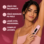 Ingrijire personala si Cosmetice - Aparate & accesorii ingrijire personala - Aparate de ras si tuns - Aparate de ras electrice - Aparat de ras si tuns 2 in 1 pentru femei ATAB, IPX7, cap de ras, trimmer, USB Type-C, lame otel inoxidabil, Roz - Infinity.ro