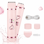 Ingrijire personala si Cosmetice - Aparate & accesorii ingrijire personala - Aparate de ras si tuns - Aparate de ras electrice - Aparat de ras si tuns 3 in 1 pentru femei ATAB, IPX7, cap-fata, trimmer corp, pieptene limitator, USB Type-C, Roz - Infinity.ro