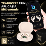 TV, Audio-Video si Foto - Portabile audio - Casti audio - Casti Wireless Open-Ear A ATAB cu Traducere AI in 144 Limbi, Bluetooth 5.3, IPX5, Control Tactil, USB-C, Khaki(Bej) - Infinity.ro