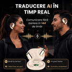 TV, Audio-Video si Foto - Portabile audio - Casti audio - Casti Wireless Open-Ear A ATAB cu Traducere AI in 144 Limbi, Bluetooth 5.3, IPX5, Control Tactil, USB-C, Khaki(Bej) - Infinity.ro