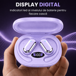 TV, Audio-Video si Foto - Portabile audio - Casti audio - Casti Wireless Open-Ear A ATAB cu Traducere AI in 144 Limbi, Bluetooth 5.3, IPX5, Control Tactil, USB-C, Purple(Mov) - Infinity.ro