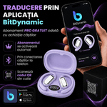 TV, Audio-Video si Foto - Portabile audio - Casti audio - Casti Wireless Open-Ear A ATAB cu Traducere AI in 144 Limbi, Bluetooth 5.3, IPX5, Control Tactil, USB-C, Purple(Mov) - Infinity.ro