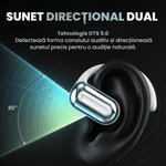 TV, Audio-Video si Foto - Portabile audio - Casti audio - Casti Wireless Open-Ear A ATAB cu Traducere AI in 144 Limbi, Bluetooth 5.3, IPX5, Control Tactil, USB-C, White - Infinity.ro