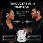 TV, Audio-Video si Foto - Portabile audio - Casti audio - Casti Wireless Open-Ear A ATAB cu Traducere AI in 144 Limbi, Bluetooth 5.3, IPX5, Control Tactil, USB-C, White - Infinity.ro