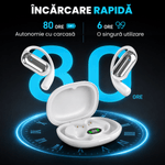 TV, Audio-Video si Foto - Portabile audio - Casti audio - Casti Wireless Open-Ear A ATAB cu Traducere AI in 144 Limbi, Bluetooth 5.3, IPX5, Control Tactil, USB-C, White - Infinity.ro