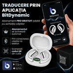 TV, Audio-Video si Foto - Portabile audio - Casti audio - Casti Wireless Open-Ear A ATAB cu Traducere AI in 144 Limbi, Bluetooth 5.3, IPX5, Control Tactil, USB-C, White - Infinity.ro