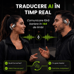 TV, Audio-Video si Foto - Portabile audio - Casti audio - Casti Wireless Open-Ear A ATAB cu Traducere AI in 144 Limbi, Bluetooth 5.3, IPX5, Control Tactil, USB-C, Negru&Gri - Infinity.ro