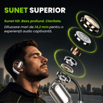 TV, Audio-Video si Foto - Portabile audio - Casti audio - Casti Wireless Open-Ear A ATAB cu Traducere AI in 144 Limbi, Bluetooth 5.3, IPX5, Control Tactil, USB-C, Negru&Gri - Infinity.ro