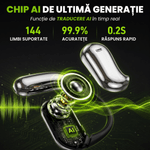 TV, Audio-Video si Foto - Portabile audio - Casti audio - Casti Wireless Open-Ear A ATAB cu Traducere AI in 144 Limbi, Bluetooth 5.3, IPX5, Control Tactil, USB-C, Negru&Gri - Infinity.ro