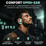 TV, Audio-Video si Foto - Portabile audio - Casti audio - Casti Wireless Open-Ear A ATAB cu Traducere AI in 144 Limbi, Bluetooth 5.3, IPX5, Control Tactil, USB-C, Blue(Albastru) - Infinity.ro