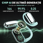 TV, Audio-Video si Foto - Portabile audio - Casti audio - Casti Wireless Open-Ear A ATAB cu Traducere AI in 144 Limbi, Bluetooth 5.3, IPX5, Control Tactil, USB-C, Blue(Albastru) - Infinity.ro