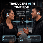 TV, Audio-Video si Foto - Portabile audio - Casti audio - Casti Wireless Open-Ear A ATAB cu Traducere AI in 144 Limbi, Bluetooth 5.3, IPX5, Control Tactil, USB-C, Blue(Albastru) - Infinity.ro
