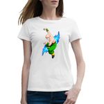 Fashion, accesorii si bijuterii - Femei - Imbracaminte femei - Tricouri si topuri femei - Tricou femei Dragon Ball Z Tien Shinhan Ninja Shaolin, alb, marime 2XL - Infinity.ro