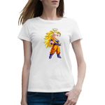 Fashion, accesorii si bijuterii - Femei - Imbracaminte femei - Tricouri si topuri femei - Tricou femei Dragon Ball Z Vegeta Tiktok Jedi Manga, alb, marime 2XL - Infinity.ro