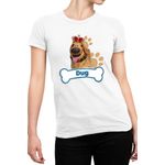 Fashion, accesorii si bijuterii - Femei - Imbracaminte femei - Tricouri si topuri femei - Tricou Femei Dug Days King Bone Paws Fluffy Funny, alb,  marime 2XL - Infinity.ro