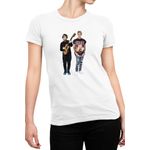Fashion, accesorii si bijuterii - Femei - Imbracaminte femei - Tricouri si topuri femei - Tricou Femei Ed Sheeran Justin Bieber Feat Duo, alb,  marime 2XL - Infinity.ro