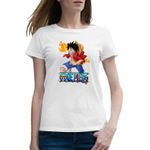 Fashion, accesorii si bijuterii - Femei - Imbracaminte femei - Tricouri si topuri femei - Tricou femei Eiichiro Oda One Piece Monkey D Luffy Pirate Captain, alb, marime 2XL - Infinity.ro