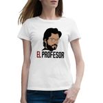 Fashion, accesorii si bijuterii - Femei - Imbracaminte femei - Tricouri si topuri femei - Tricou femei EL Profesor La Casa de Papel Rebel, alb, marime 2XL - Infinity.ro