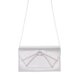 Fashion, accesorii si bijuterii - Femei - Accesorii femei - Genti si rucsacuri femei - Geanta plic, de dama, din material sintetic, cu sclipici, ButicCochet, 20x12x6 cm, Argintiu - GND1137 - Infinity.ro